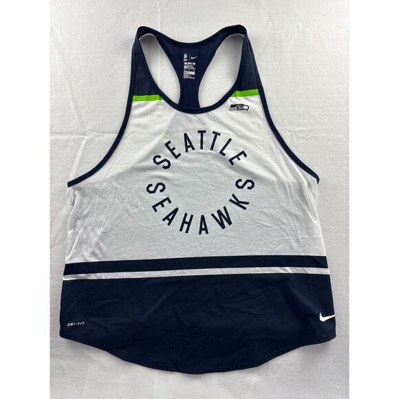 XL blue and white Nike Seattle Seahawks razorback tank top - Picture 1 of 6